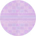 Square Patterned Bright Lilac Purple Rug, pat1472pur