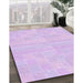 Patterned Bright Lilac Purple Rug in Family Room, pat1472pur