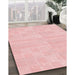 Patterned Pastel Red Pink Rug in Family Room, pat1472rd