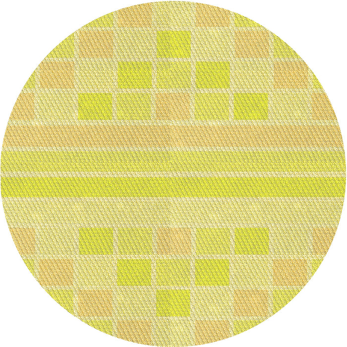 Square Patterned Golden Brown Yellow Rug, pat1472yw