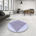 Round Patterned Lavender Blue Rug in a Office, pat1473blu