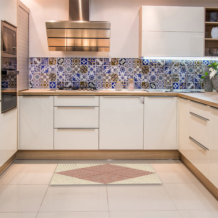 Patterned Wheat Beige Rug in a Kitchen, pat1473brn