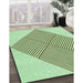 Machine Washable Transitional Green Rug in a Family Room, wshpat1473grn