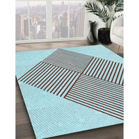 Patterned Light Slate Gray Rug, pat1473lblu