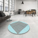Round Patterned Light Slate Gray Rug in a Office, pat1473lblu