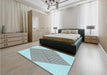 Patterned Light Slate Gray Rug in a Bedroom, pat1473lblu