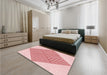 Patterned Light Rose Pink Rug in a Bedroom, pat1473rd