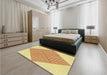 Patterned Sun Yellow Rug in a Bedroom, pat1473yw