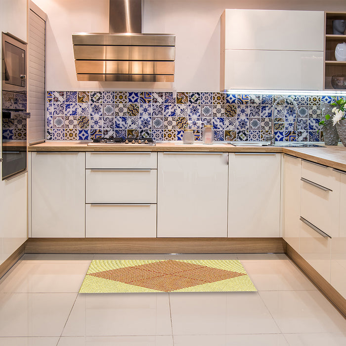 Patterned Sun Yellow Rug in a Kitchen, pat1473yw
