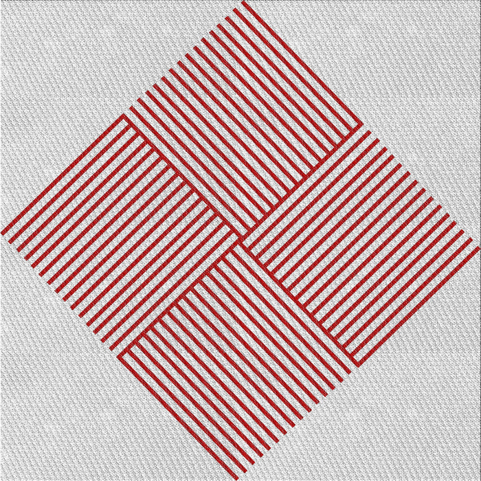 Square Patterned Off-White Novelty Rug, pat1473