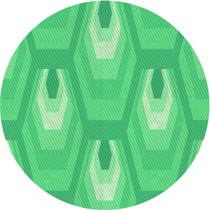 Square Patterned Lime Mint Green Rug, pat1474grn