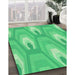 Patterned Lime Mint Green Rug in Family Room, pat1474grn