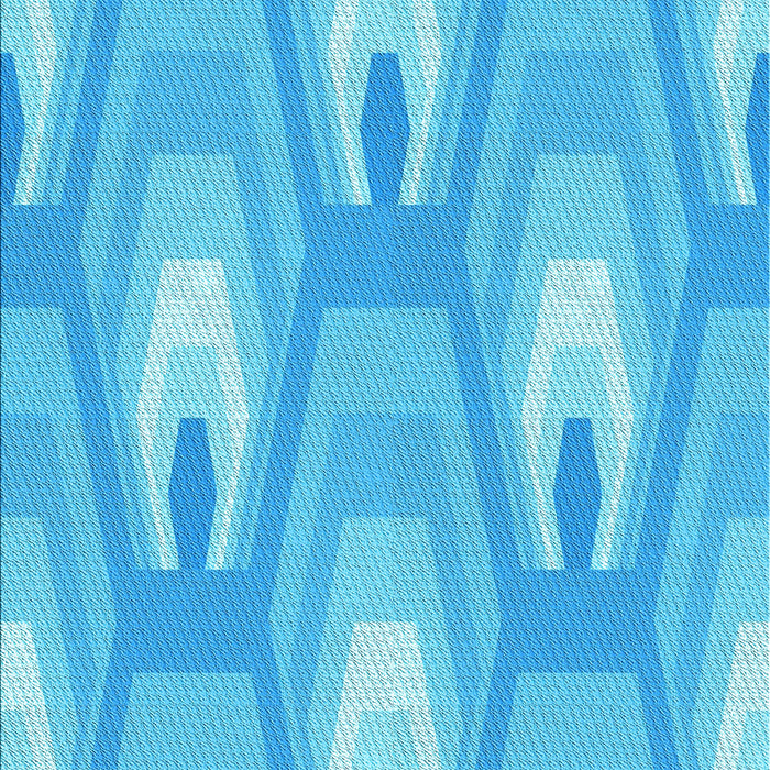 Patterned Bright Turquoise Blue Rug, pat1474lblu