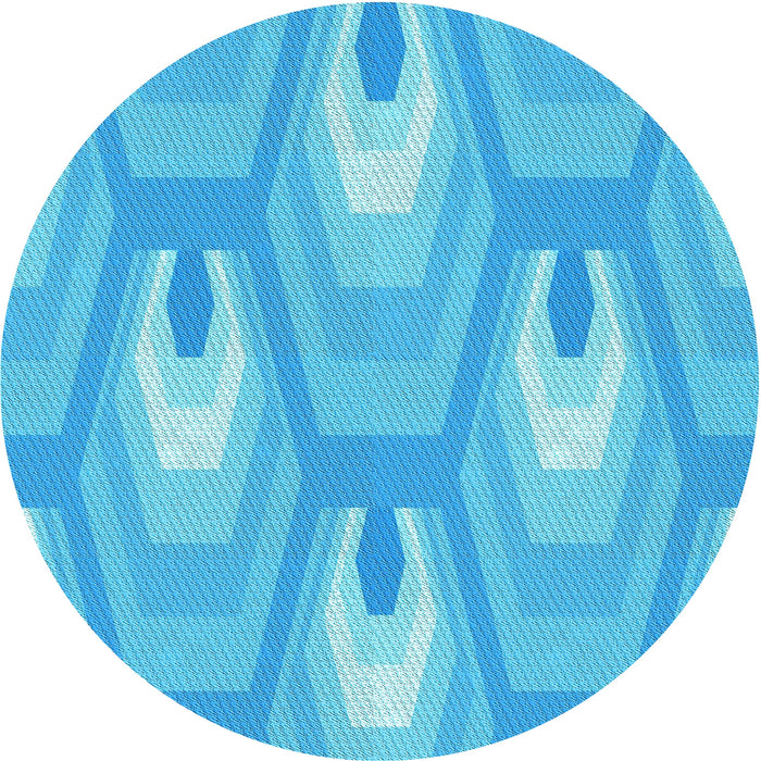 Square Machine Washable Transitional Bright Turquoise Blue Rug in a Living Room, wshpat1474lblu