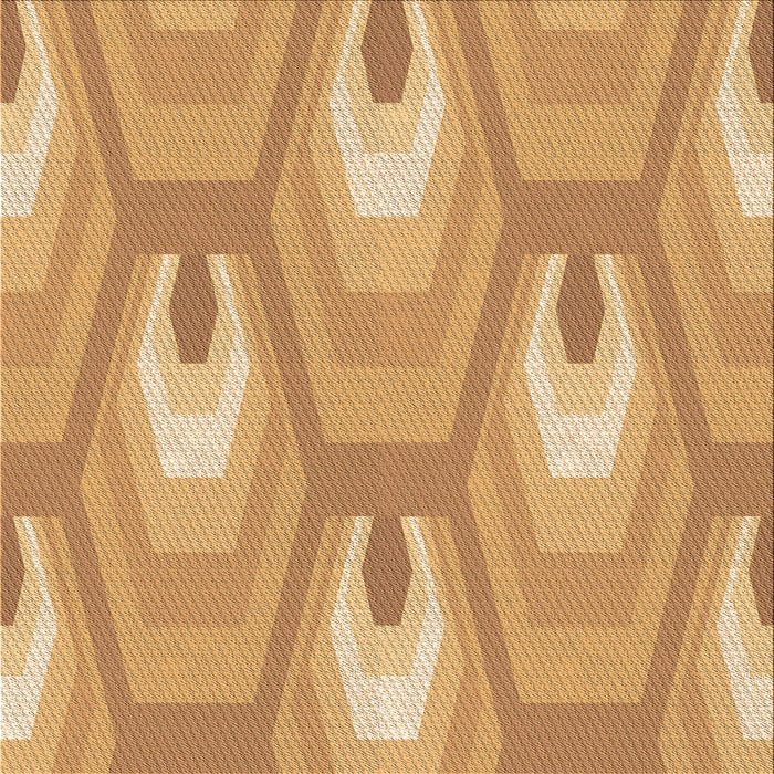 Round Patterned Orange Rug, pat1474org