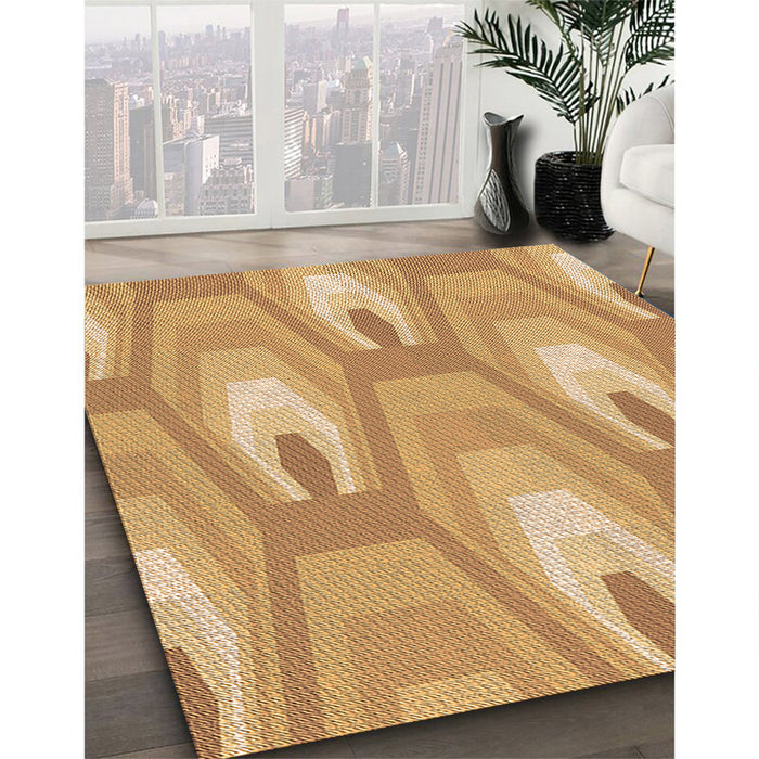 Machine Washable Transitional Orange Rug in a Family Room, wshpat1474org