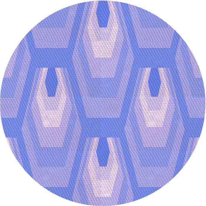 Square Patterned Light Slate Blue Rug, pat1474pur