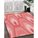 Machine Washable Transitional Light Coral Pink Rug in a Family Room, wshpat1474rd