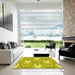 Square Patterned Yellow Rug in a Living Room, pat1474yw