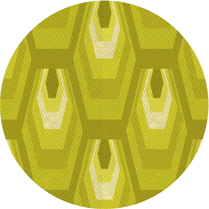 Square Patterned Yellow Rug, pat1474yw