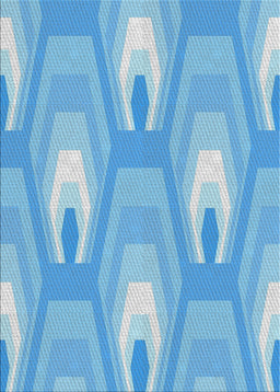 Patterned Blue Novelty Rug, pat1474
