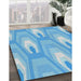 Patterned Blue Novelty Rug in Family Room, pat1474