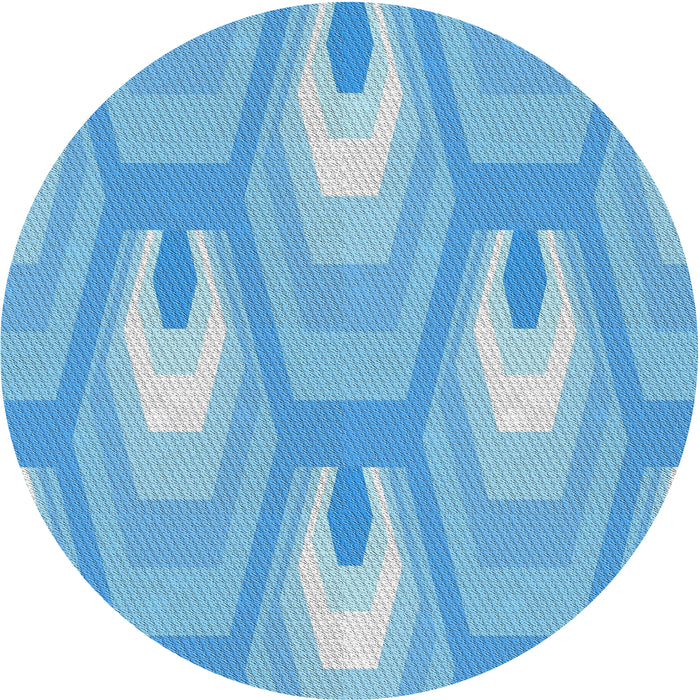 Square Machine Washable Transitional Blue Rug, wshpat1474