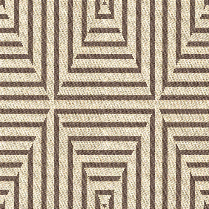 Round Patterned Vanilla Gold Rug, pat1475brn