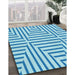 Patterned Blue Rug in Family Room, pat1475lblu