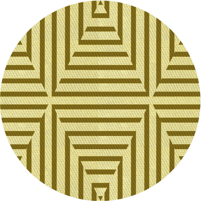 Square Patterned Dark Golden Brown Rug, pat1475yw