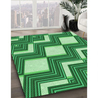 Patterned Green Rug, pat1476grn