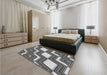 Patterned Cloud Gray Rug in a Bedroom, pat1476gry