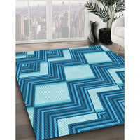 Patterned Blue Rug, pat1476lblu