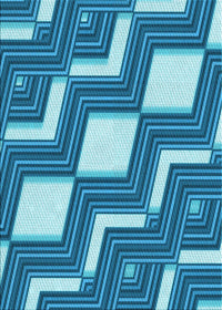 Machine Washable Transitional Blue Rug, wshpat1476lblu