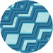 Square Patterned Blue Rug, pat1476lblu