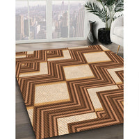 Patterned Saddle Brown Rug, pat1476org