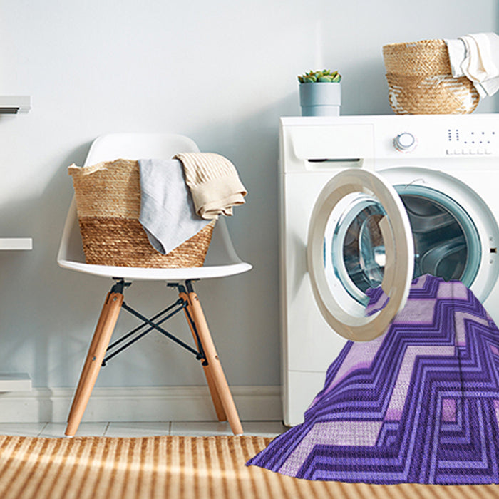 Machine Washable Transitional Amethyst Purple Rug in a Washing Machine, wshpat1476pur