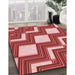 Patterned Red Rug in Family Room, pat1476rd