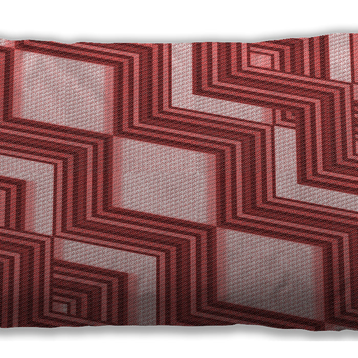 Patterned Rectangular Red Lumbar Throw Pillow, 13 inch by 19 inch, lbpat1476rd