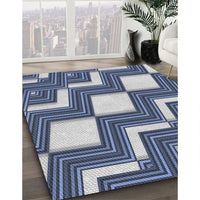 Patterned Blue Novelty Rug, pat1476