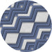 Sideview of Patterned Blue Novelty Rug, pat1476