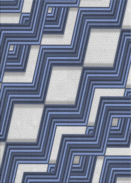 Patterned Blue Novelty Rug, pat1476