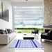 Square Patterned Blue Rug in a Living Room, pat1477blu