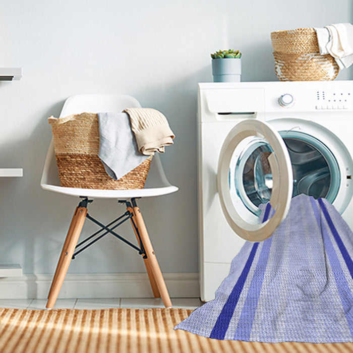 Machine Washable Transitional Blue Rug in a Washing Machine, wshpat1477blu