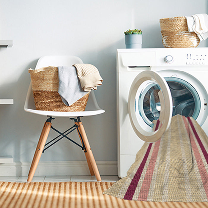 Machine Washable Transitional Khaki Gold Rug in a Washing Machine, wshpat1477brn