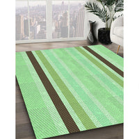 Patterned Green Rug, pat1477grn