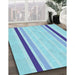 Machine Washable Transitional Blue Rug in a Family Room, wshpat1477lblu