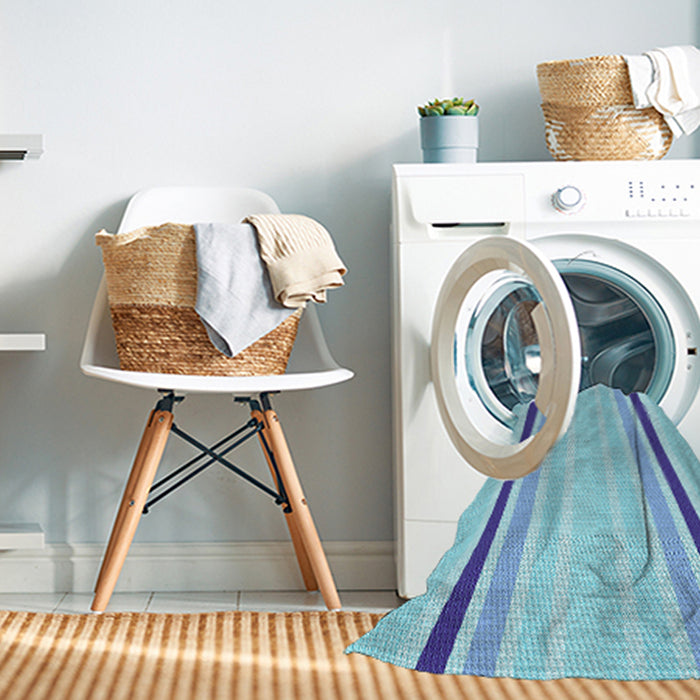 Machine Washable Transitional Blue Rug in a Washing Machine, wshpat1477lblu