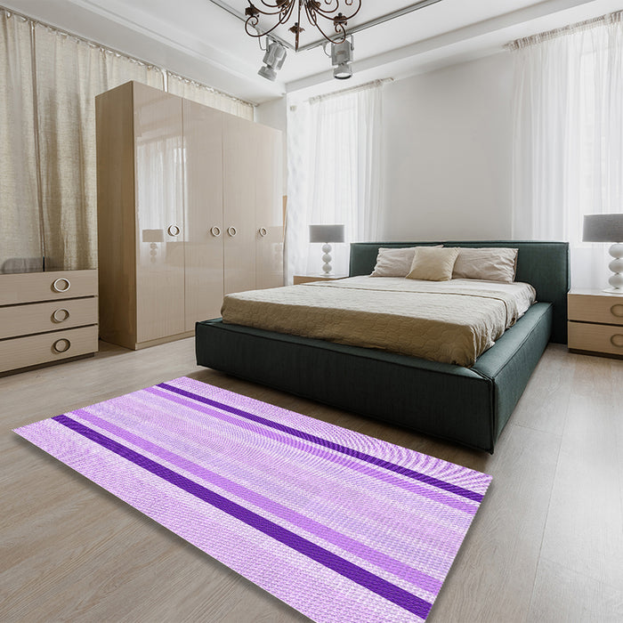Patterned Purple Rug in a Bedroom, pat1477pur