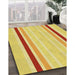 Patterned Bold Yellow Rug in Family Room, pat1477yw